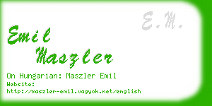 emil maszler business card